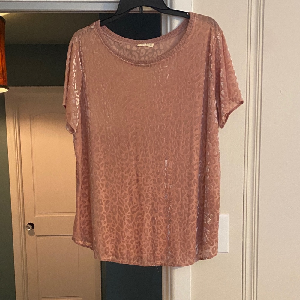 Kori Blush Leopard Print Blouse